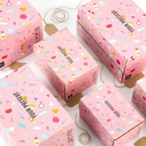 Eco-friendly Kraft Paper Foldable Mailer Box with Ribbon Handle Custom Printed Luxury Gift Packaging Box Bulk