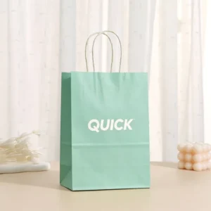Eco-friendly Recyclable Kraft Brown Paper Bag Custom Your logo with Rope Handle Flat Handle