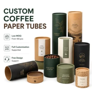Eco-friendly Round Paper Tube Full Customization Coffee Canister for Loose Powder & Essential Oil OEM Bulk Order