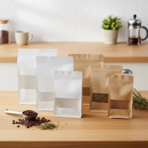 Eight Side Flat Bottom Recyclable Standup Coffee Pouch Food Packaging with Zipper