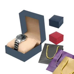 Embossed Gold Foil Business Card and Credit Card Gift Box with Recycled Rigid Packaging for Watches