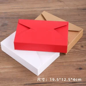 Envelope Bow Biscuit Mooncake and Gingerbread White Kraft Paper Packaging Box Factory