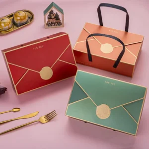 Envelope-Style Paper Mooncake Gift Boxes With Handles