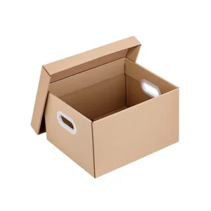 Extra Hard Large Moving Box with Lid and Handle, Kraft Board Folding Carton