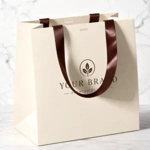 Extra Large Luxury Gift Carrier Thick Heavy Duty White Card Paper Shopping Bag With Rope Handle Custom Logo