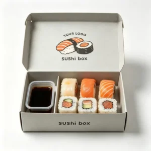 Factory Biodegradable Food Paper Sushi Bento Box With Dividers Foldable Cardboard Takeaway Packaging Box