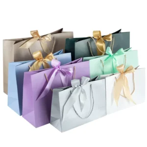 Factory Bowknot Paper Gift Bags for Clothing, Garments, Gifts, and Shoe Boxes