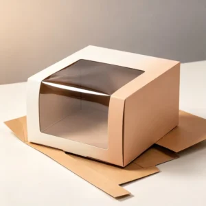 Factory Brown Kraft Paper Gift Box with Transparent PVC Window