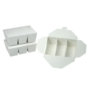 Factory Custom Biodegradable Takeaway Food Packaging Box, 3-Compartment Restaurant Disposable Paper Lunch Box