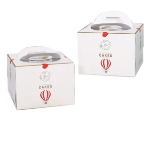 Factory Custom Corrugated Paper Cake Packaging Box with Handle
