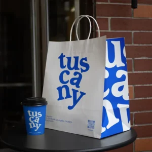 Factory Custom Food Grade Kraft Paper Takeaway Bags with Logo for Restaurant Gift and Food Packaging