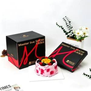 Factory Custom Logo Cardboard Cake Box with Window and Handle, Bakery Packaging for Birthday Cupcakes and Pastries