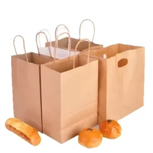 Factory Custom Logo Kraft Paper Lunch Party Gift Shopping Bag with Handle