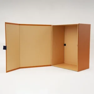 Factory Custom Orange Empty Foldable Magnetic Closure Rigid Paper Box