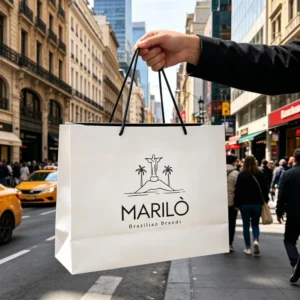 Factory Custom Printed Brand Logo Matte White Card Gift Shopping Paper Bag for Jewelry Packaging