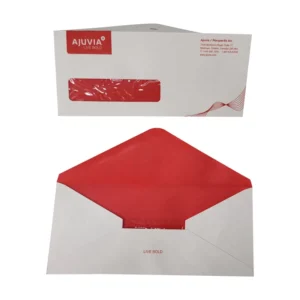 Factory Custom Two-Sided Printed White Kraft Paper Mailing Envelopes with PVC Window and Invisible Sealing Glue, Recycled
