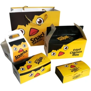 Factory Custom White Cardboard Fast Food Packaging Box for Fried Chicken