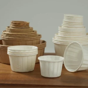Factory Custom White Waterproof Greaseproof Leakproof Disposable Portion Snack Paper Cups Biodegradable Dipping Sauce Cups