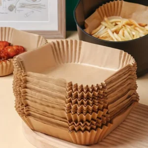 Factory Customized Biodegradable Air Fryer Liner 50pcs-100pcs Double-Sided Coated for Baking FSC Certified