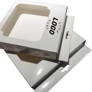 Factory Customized Durable White Brown Collapsible Kraft Paper Transparent Pvc Window Gift Box Phone Case Packaging