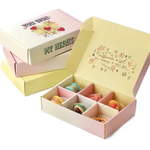 Factory Direct Christmas Paper Box for 12 Macarons with Divider, Bakery Packaging for Cookies and Treats