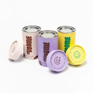 Factory Direct Custom Printed Biodegradable Food Grade Paper Packaging Metal Lid Snack Candy Coffee Paper Tube