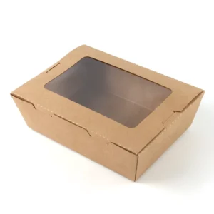 Factory Direct Disposable Food-Grade Kraft Paper Box with Embossing for Sushi Takeaway Packaging