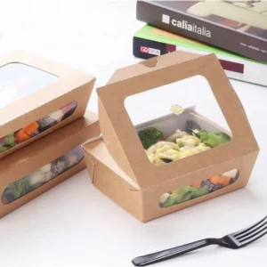 Factory Direct Eco-Friendly Paper Salad Takeout Grazing Box with PLA Window for Sushi and Lunch Takeaway