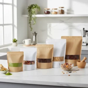 Factory Direct Food-Grade Snack Packaging Kraft Paper Stand-Up Pouch Ziplock Biscuit Nuts Coffee Bean Bag