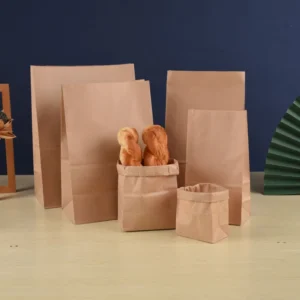 Factory Direct Thick Kraft Paper Bags Custom Logo Printed Food Takeaway Bags