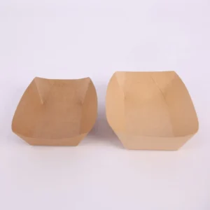 Factory Disposable Biodegradable Kraft Paper Boat Trays Oil Proof for Picnics Parties and Camping