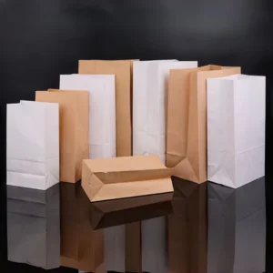 Factory Disposable Brown Kraft Paper Eco Friendly Customizable Food Takeaway Packaging Bag for Gifts No Handles