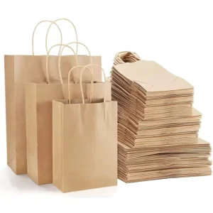 Factory Kraft Paper Bags LOGO Tote Recycled Takeaway Brown Paper Bag With Handle Paper Bag Gift