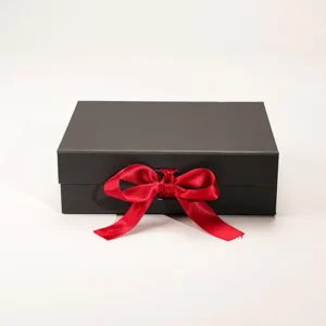 Factory-Made Matte-Laminated Cardboard Wedding Favor Gift Boxes with Magnetic Closure and Ribbon