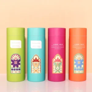 Factory Matte Paper Canister Custom Logo Cylinder Paper Tube Packaging for Skincare Glass Bottle Gift Packing