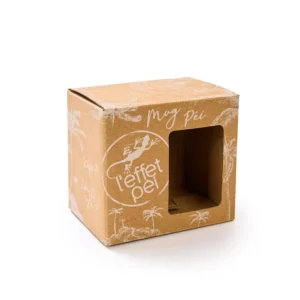 Factory OEM Square Corrugated Kraft Paper Packaging Box with Window and Logo Printing
