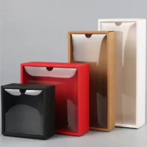 Factory Price Custom Size Kraft Paper Box with Clear PVC Window Display Gift Box Present Packaging Box