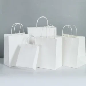 Factory Price Custom Your Logo Restaurant Take Out Food Brown White Paper Bag With Twisted Handles