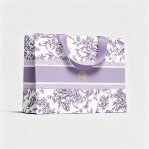 Factory Recyclable 190-230gsm White Card Paper Tote Hidden Inner Belt Ribbon Handle Screen Printed Personalized Brand