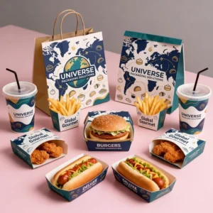 Factory Supply Custom Branded OEM ODM Service Kraft Paper Food Bag For Restaurant Takeout Burger Fries Coffee Bakery Packaging