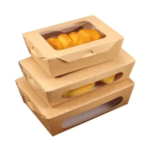 Fast Food Kraft Paper Catering Fruit and Salad Box with Window