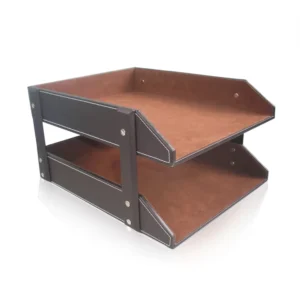 Faux Leather Letter Tray Office Stationery Tray for Business and Promotional Gifts
