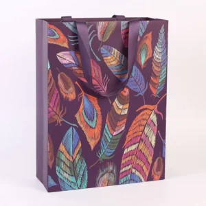 Festive Season Gift Bag White Cardboard No Waistline Gold UV Laminated