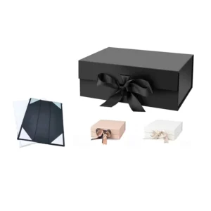 Flap Lid Cardboard Folding Gift Box with Magnetic Closure