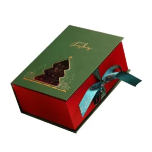 Flap-Shape Christmas Gift Box with Satin Handle