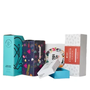 Flexographic Printed Color Health Packaging Box with White, Gold, and Silver Card Paper