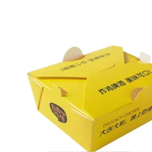 Flexography Custom Biodegradable Kraft Paper Fried Chicken Takeout Container Box