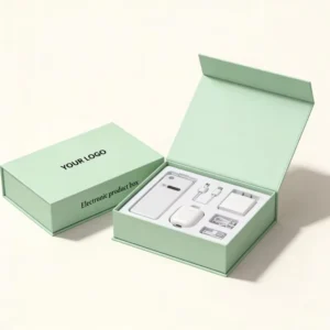Flip Cardboard Paper Box for Smart Electronics, Phone Charger and Earphone Magnetic Packaging