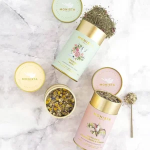 Floral Printed Paper Tea Canister with Gold Rim for Loose Leaf Tea
