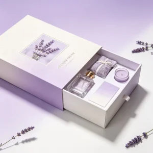 Floral Rigid Drawer Gift Box with Paper Packaging for Cosmetic Skincare Sets